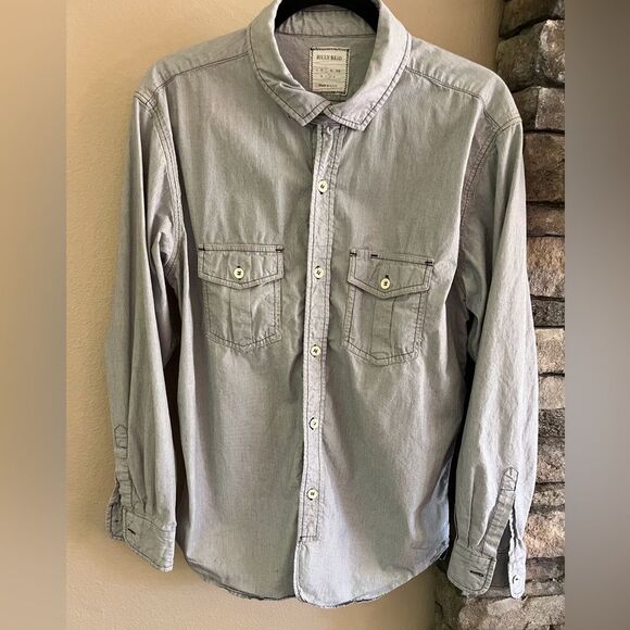 Billy Reid pin stripe button down shirt, made in the USA, size L fit 2 - Picture 1 of 6